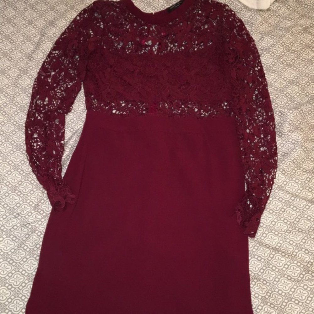 Gorgeous Maroon Lace Dress
